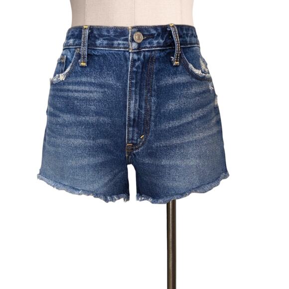 ABERCROMBIE & FITCH Annie High Rise Jean Shorts Frayed 27 4 - Picture 1 of 3